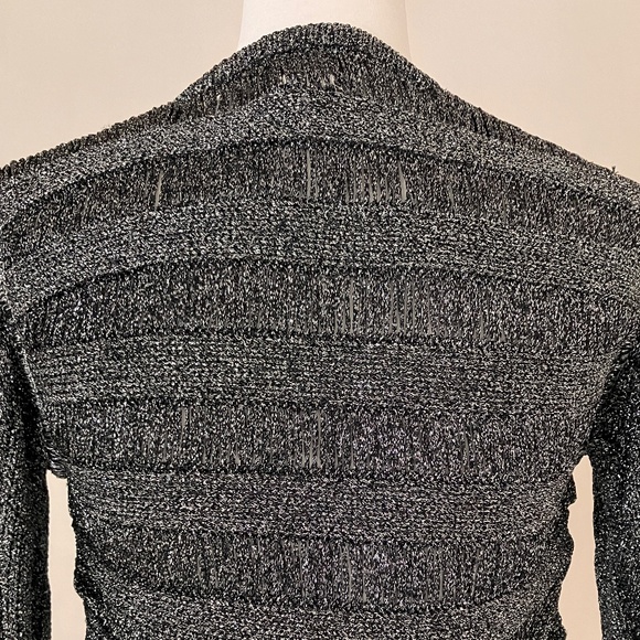 MISSONI SILVER & BLACK KNIT SWEATER - Picture 9 of 13
